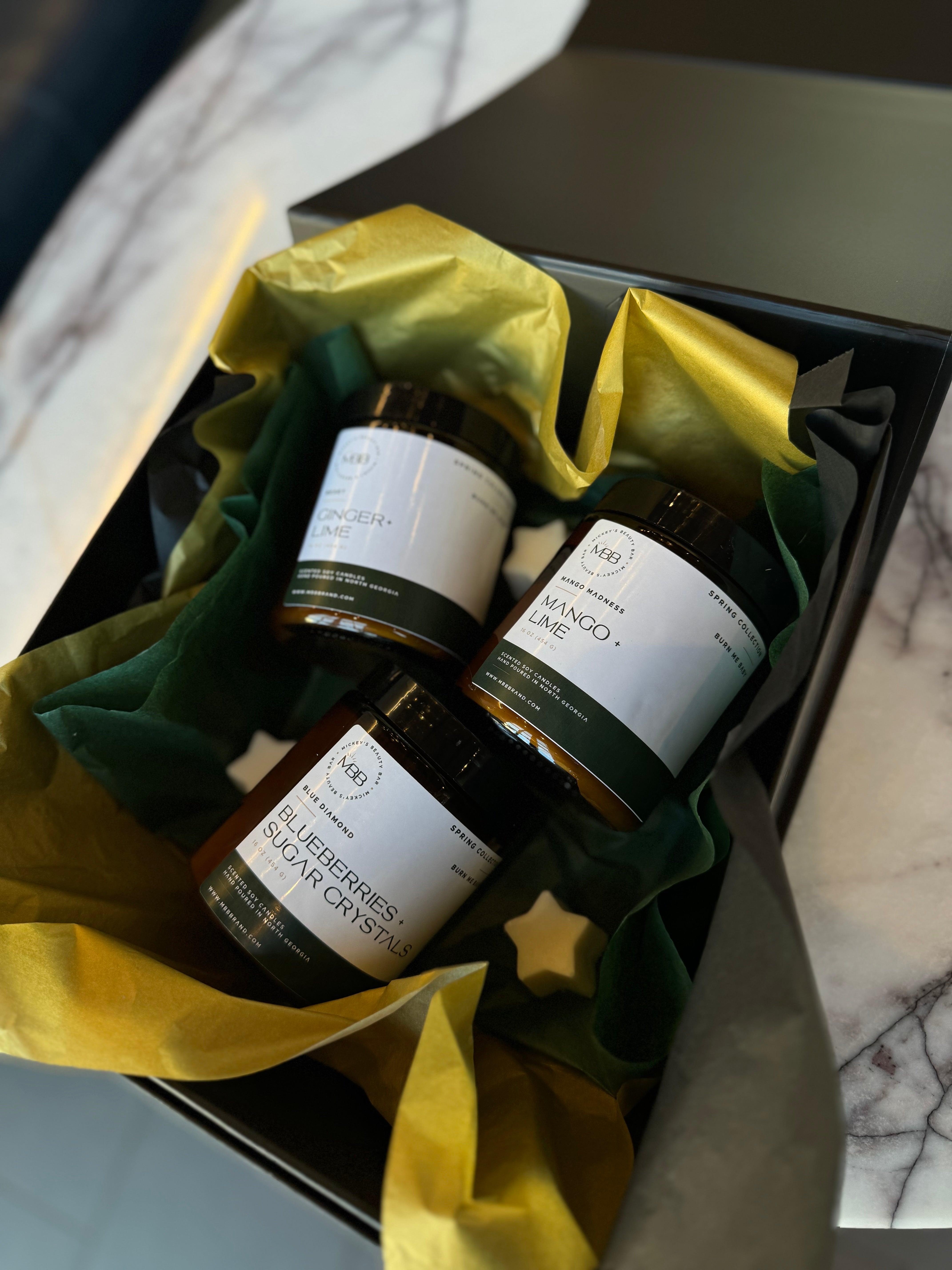 Candle Gift Box 3 Peice Gift Set - Mickey's Beauty Bar