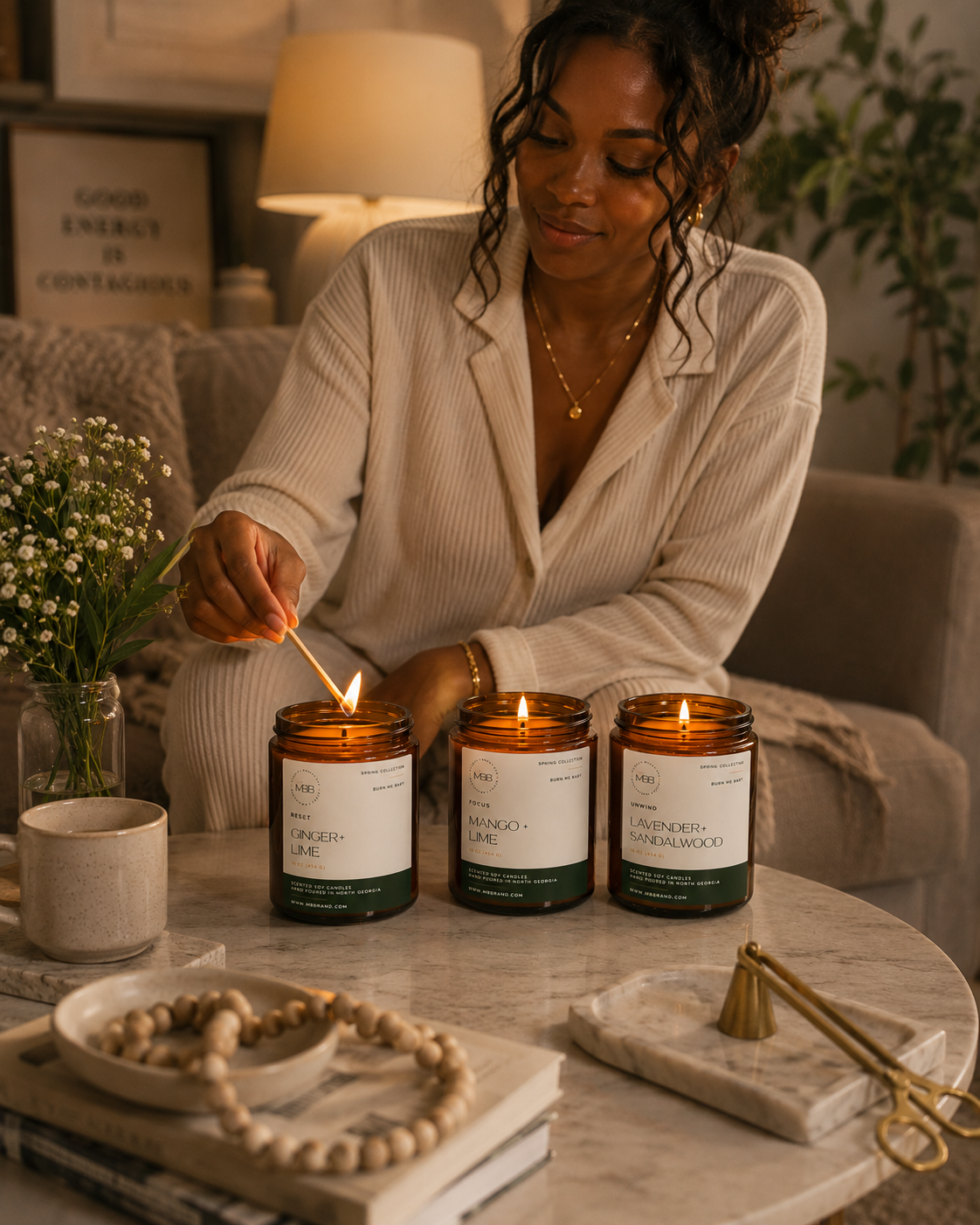 daily reset candle set | build a routine that sticks | 3 piece system
